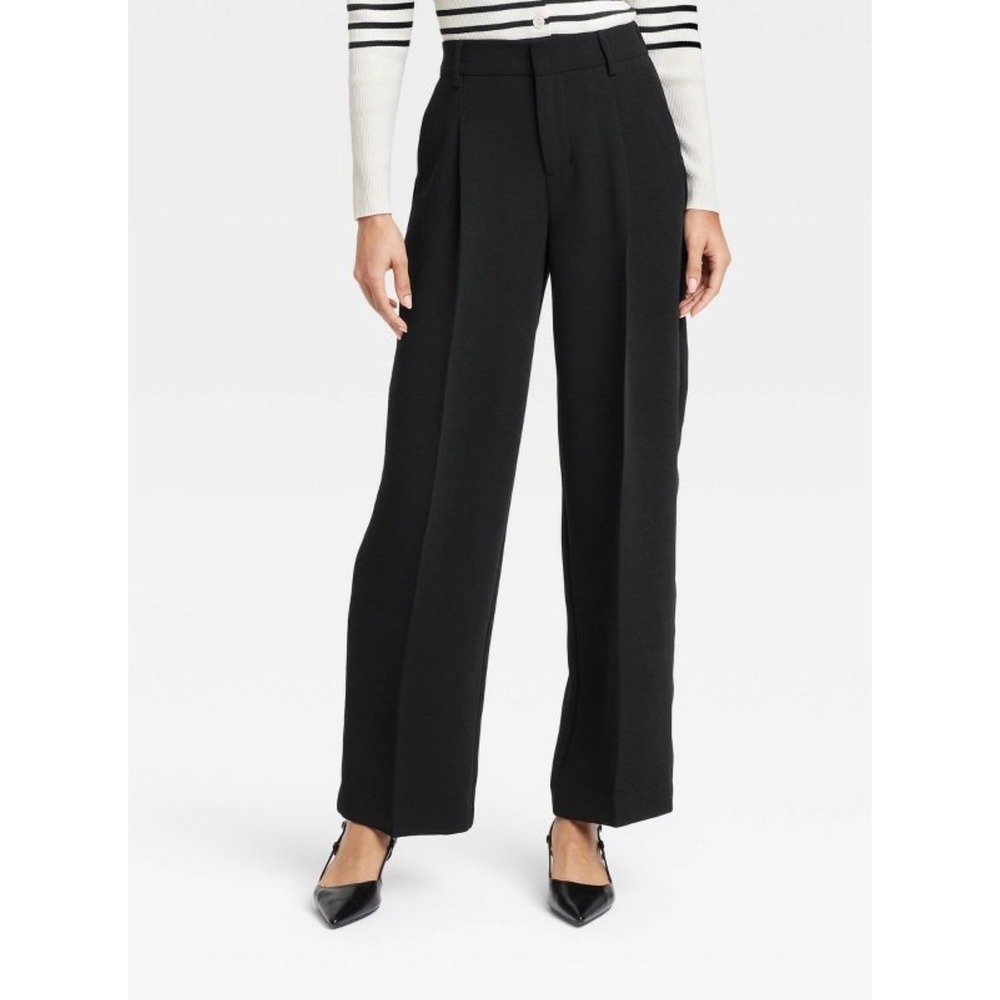 A New Day Black Signature Crepe The Essential Trouser High Rise Straight Leg 8R